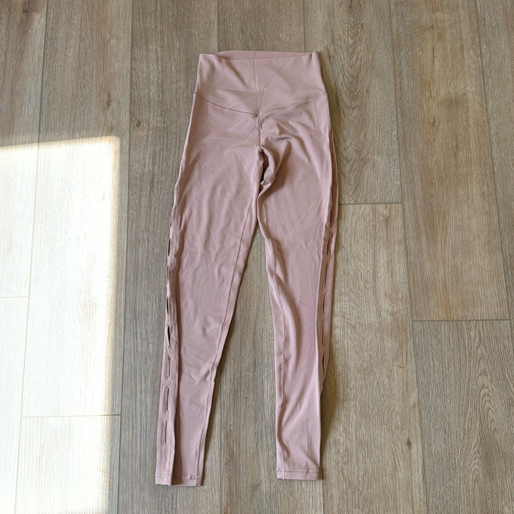 Aerie real me 7/8 legging high rise nude leggings with side slits
